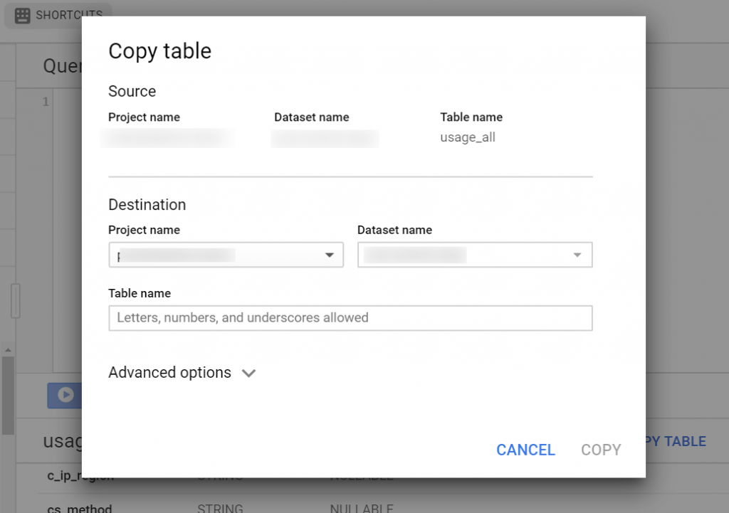 Copy BigQuery Dataset from GCP Console UI without bq cp
